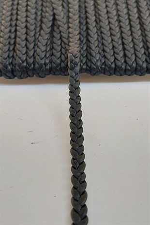 Koyu Kahve Örgülü Deri Şerit 1 Cm