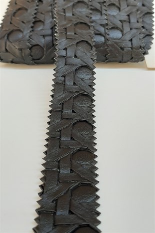 Koyu Kahve Örgülü Deri Şerit 2,5 Cm