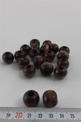 Dark Brown Wooden Beads 14 mm