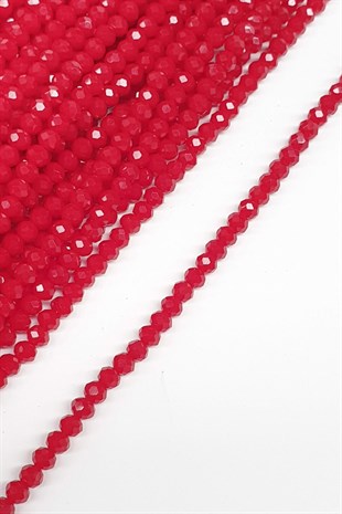 Koyu Kırmızı Mat Kristal Boncuk 4 Mm