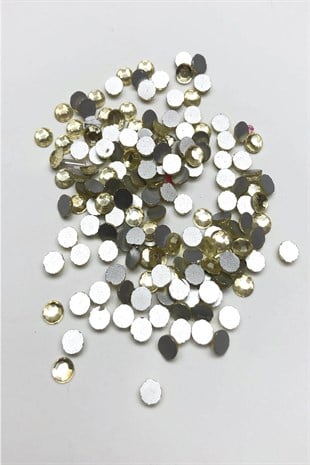 Dark Cream Iron-on Glass Stone Beads 25 gr