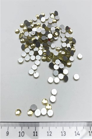 Dark Cream Iron-on Glass Stone Beads 25 gr
