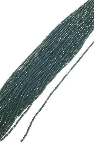 Koyu Mat Yeşil Kristal Boncuk 4 Mm