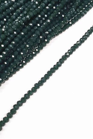 Koyu Mat Yeşil Kristal Boncuk 4 Mm