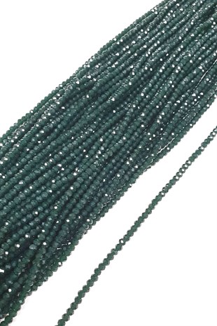 Koyu Mat Yeşil Kristal Boncuk 4 Mm