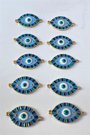 Dark Blue Double Sided Enamel Colored Evil Eye Beads Bracelet Beads