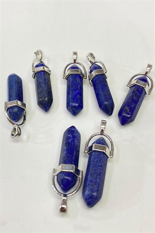 Koyu Mavi Çivi Doğal Taş Kolye Ucu 1 Adet