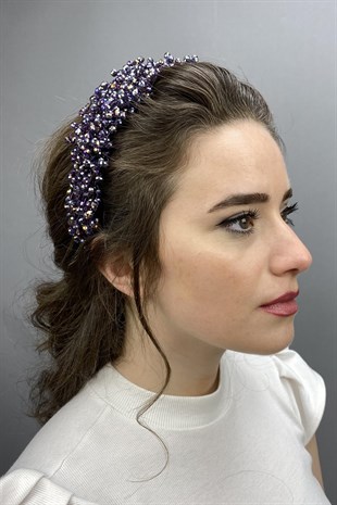 Dark Purple Pollux Crystal Stone Henna and Bridal Crown