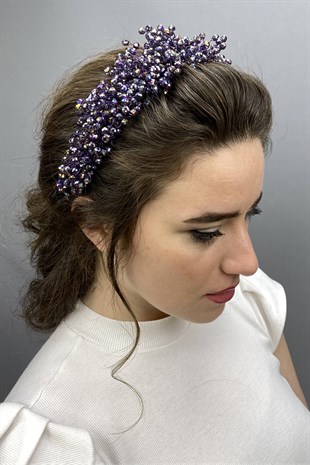 Dark Purple Pollux Crystal Stone Henna and Bridal Crown