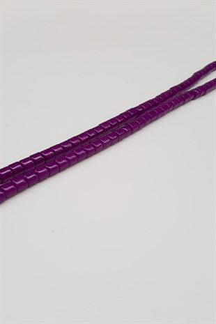 Koyu Mor Silindir Mat Boncuk