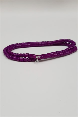 Koyu Mor Silindir Mat Boncuk