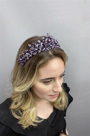 Dark Purple Subra Model Bridal Henna Crown