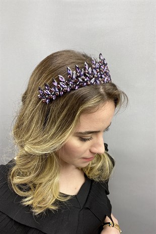 Dark Purple Subra Model Bridal Henna Crown