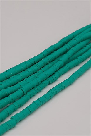 Dark Water Green Fimo Dough Beads 4mm
