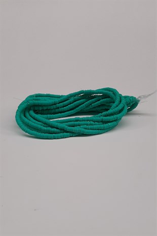 Dark Water Green Fimo Dough Beads 4mm
