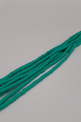 Dark Water Green Fimo Dough Beads 4mm