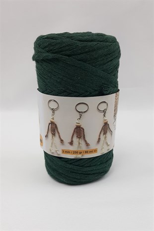 Koyu Yeşil İnce Büklüm Makrome