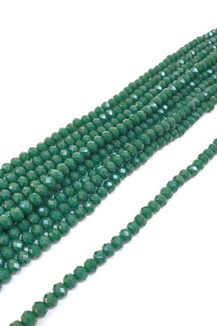 Koyu Yeşil Kristal Boncuk 6 Mm