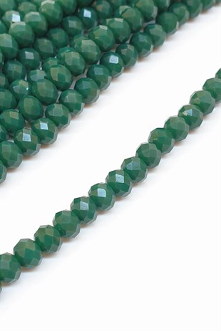 Koyu Yeşil Kristal Boncuk 6 Mm
