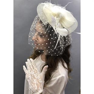 الجملة قفازات الدانتيل كريم قبعة الزفاف Vualet