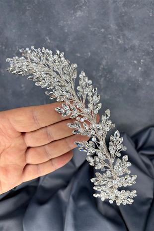 Krem Defne Gelin Tacı Saç Ve Türban Aksesuarı