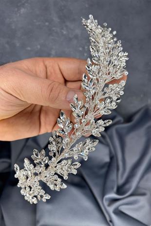 Krem Defne Gelin Tacı Saç Ve Türban Aksesuarı