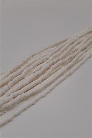 Cream Fimo Dough Beads 4mm