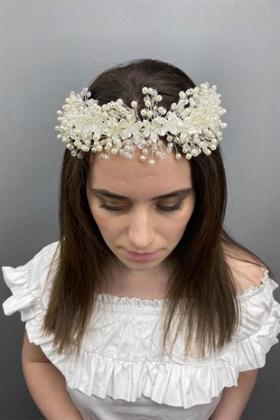 Krem Hira Model  Gelin Saç Aksesuarı