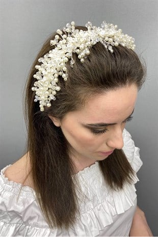 Krem Hira Model  Gelin Saç Aksesuarı