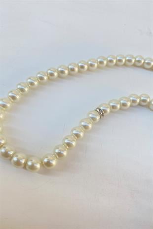 مسبحة جاهزة مطرزة باللؤلؤ الكريمي 99 لو