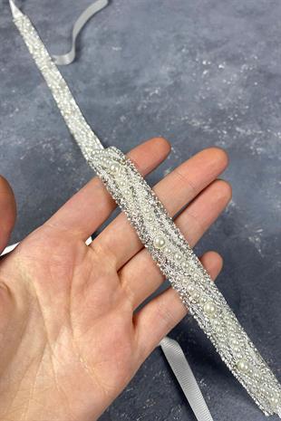 حزام فستان حجر كريم اللؤلؤ مطرز