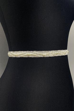 حزام فستان حجر كريم اللؤلؤ مطرز