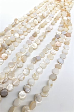 Krem İnci Yassı 8 mm