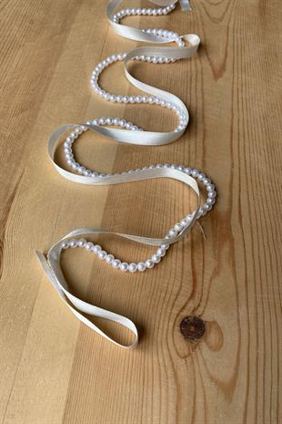 Cream Pearl Promise Engagement Ribbon
