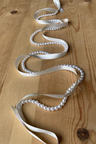 Cream Pearl Promise Engagement Ribbon
