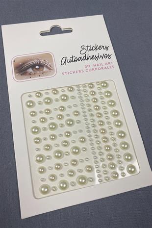 Cream Pearl Sticker Hair Body Eye And Face Stone