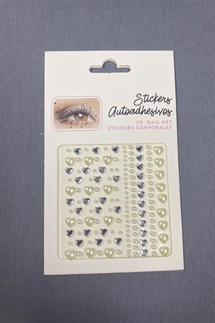 Cream Pearl Sticker Hair Body Eye And Face Stone