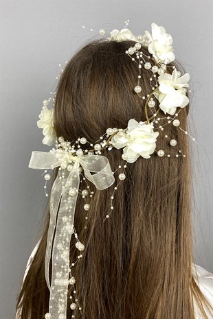 Cream Laser Flower Special Design Bridesmaid Crown