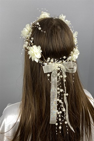 Cream Laser Flower Special Design Bridesmaid Crown