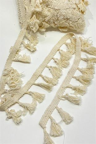 Cream Cotton Bun Fringe Tassel