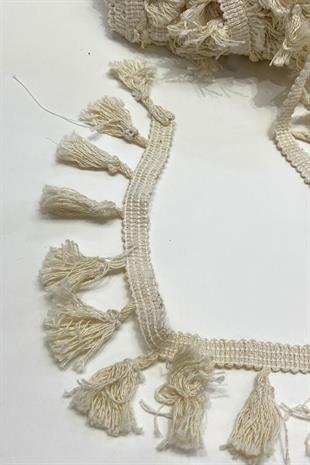 Cream Cotton Bun Fringe Tassel