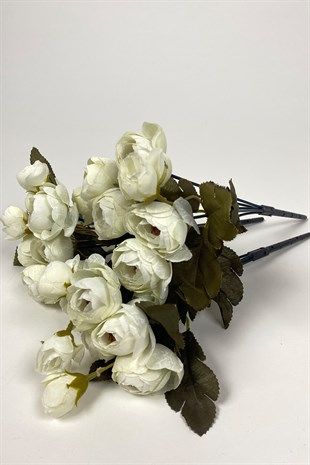 Krem Şakayık Eren Gül Yapay Çiçek 3 Demet