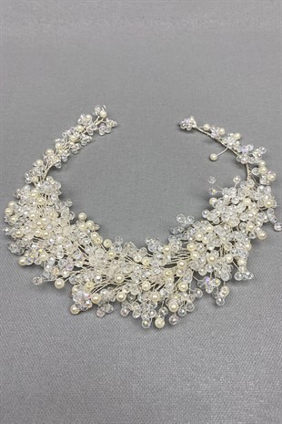 Cream Transparent Lisa Model Bridal Henna Crown