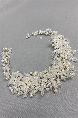 Cream Transparent Lisa Model Bridal Henna Crown