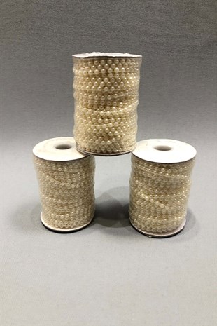 Krem Sıralı Kesik İnci 4 mm