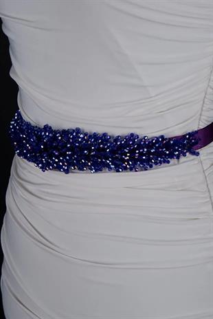 Custom Designed Wedding Dress and Evening Gown Belt with Crystal Bead Embellishments - Elegant Waist Accessory