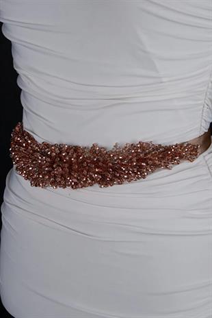Custom Designed Wedding Dress and Evening Gown Belt with Crystal Bead Embellishments - Elegant Waist Accessory