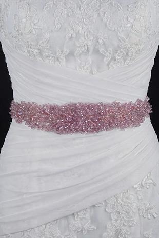 Custom Designed Wedding Dress and Evening Gown Belt with Crystal Bead Embellishments - Elegant Waist Accessory