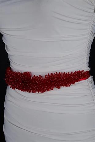 Custom Designed Wedding Dress and Evening Gown Belt with Crystal Bead Embellishments - Elegant Waist Accessory