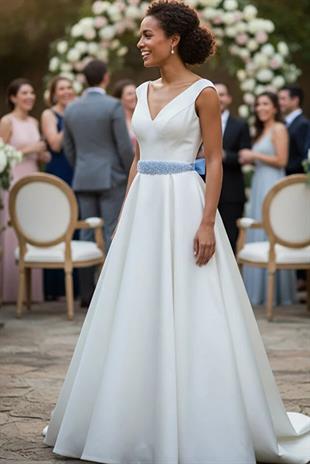 Custom Designed Wedding Dress and Evening Gown Belt with Crystal Bead Embellishments - Elegant Waist Accessory